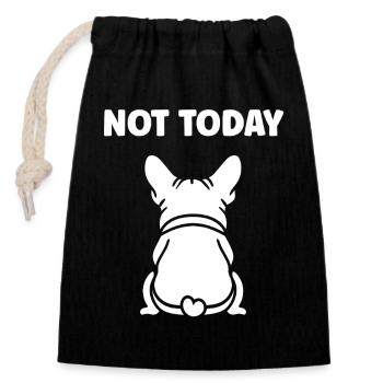 Design de Chien Rebelle avec Message bulldog - Sac cadeau en coton avec cordon (14 x 20 cm) - noir - Devant