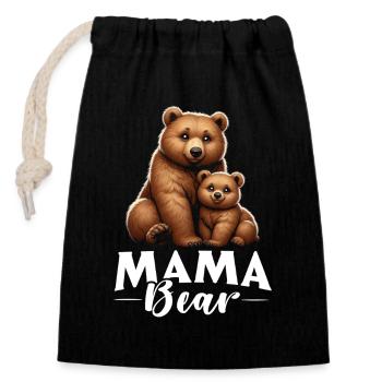 Mama Bär Muttertag Mutter Elternteil Mama Bear - Verschließbarer Geschenkbeutel aus Baumwolle (14x20cm) - Schwarz - Vorne