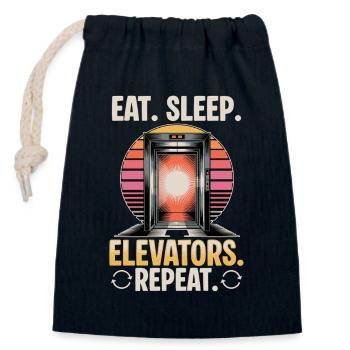 Elevator toddler & kids - Closable cotton gift bag (14x20cm) - navy - Front