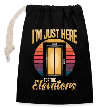 Elevator toddler & kids - Closable cotton gift bag (14x20cm) - black - Front