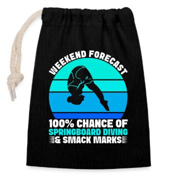 Kunstspringen Turmspringer Sprungbrett - Verschließbarer Geschenkbeutel aus Baumwolle (14x20cm) - Schwarz - Vorne