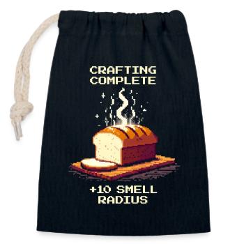 Fabrication terminée : +10 rayon d'odeur | Humour du pain - Sac cadeau en coton avec cordon (14 x 20 cm) - bleu marine - Devant