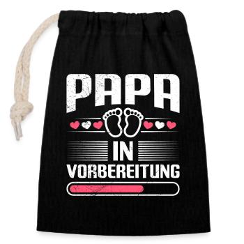 DAD IN PREPARATION Fatherhood Funny - Closable cotton gift bag (14x20cm) - black - Front