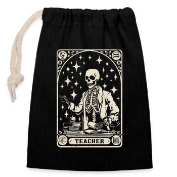 teacher teacher educator - Closable cotton gift bag (14x20cm) - black - Front