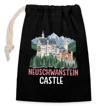 Neuschwanstein Castle - Verschließbarer Geschenkbeutel aus Baumwolle (14x20cm) - Schwarz - Vorne