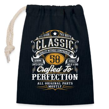 58th Birthday - Closable cotton gift bag (14x20cm) - navy - Front