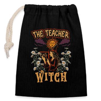 Teacher Teacher Educator The Teacher Witch - Closable cotton gift bag (14x20cm) - black - Front