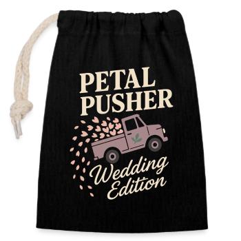 Fleuriste de mariage Floral Designer -crew Bouquet - Sac cadeau en coton avec cordon (14 x 20 cm) - noir - Devant