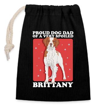 Brittany Dad Epagneul Breton Chien d’arrêt cadeau - Sac cadeau en coton avec cordon (14 x 20 cm) - noir - Devant