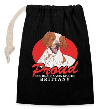 Brittany Dad Epagneul Breton Chien d’arrêt cadeau - Sac cadeau en coton avec cordon (14 x 20 cm) - noir - Devant