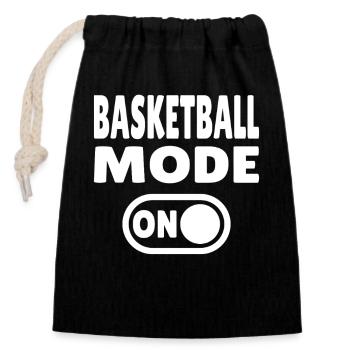 Basketball Mode ON – Spieler & Fan Design - Verschließbarer Geschenkbeutel aus Baumwolle (14x20cm) - Schwarz - Vorne