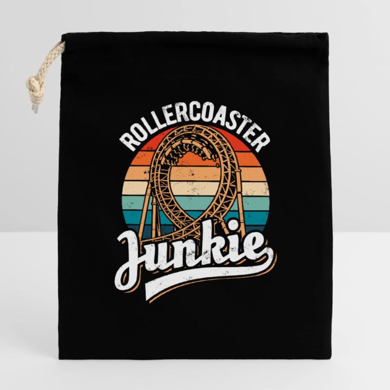 Rollercoaster Junkie - Roller Coaster - Loop Closable cotton gift bag (14x20cm)
