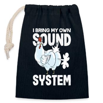 Public Fart Funny Inappropriate - Closable cotton gift bag (14x20cm) - navy - Front