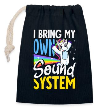 Public Fart Funny Inappropriate - Closable cotton gift bag (14x20cm) - navy - Front
