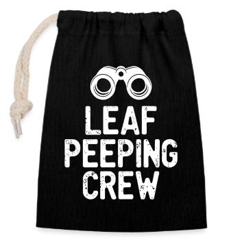 Citation de Leaf Peeping Crew - Sac cadeau en coton avec cordon (14 x 20 cm) - noir - Devant