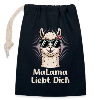 Bald Mama MALAMA LIEBT DICH Lustiges - Verschließbarer Geschenkbeutel aus Baumwolle (14x20cm) - Navy - Vorne