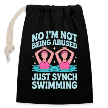 Synchronschwimmen Kunstschwimmen Wassersport - Verschließbarer Geschenkbeutel aus Baumwolle (14x20cm) - Schwarz - Vorne