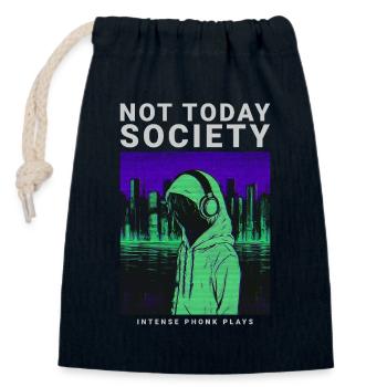 Not Today Society Phonk Music Aesthetic Edgy - Verschließbarer Geschenkbeutel aus Baumwolle (14x20cm) - Navy - Vorne