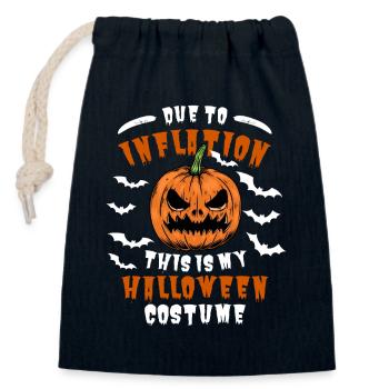 Funny Inflation Halloween Quote - Verschließbarer Geschenkbeutel aus Baumwolle (14x20cm) - Navy - Vorne