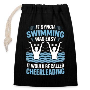 Synchronschwimmen Kunstschwimmen Wassersport - Verschließbarer Geschenkbeutel aus Baumwolle (14x20cm) - Schwarz - Vorne