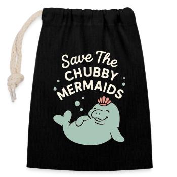 Lamantin passionné bœuf de mer amateur de salade d’amour - Sac cadeau en coton avec cordon (14 x 20 cm) - noir - Devant