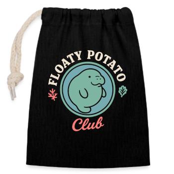 Lamantin passionné bœuf de mer amateur de salade d’amour - Sac cadeau en coton avec cordon (14 x 20 cm) - noir - Devant