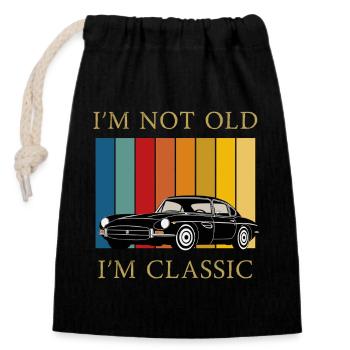 Classic Car Humor  - Verschließbarer Geschenkbeutel aus Baumwolle (14x20cm) - Schwarz - Vorne