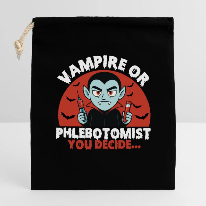 Vampir oder Phlebotomiker, du entscheidest... Verschließbarer Geschenkbeutel aus Baumwolle (14x20cm)