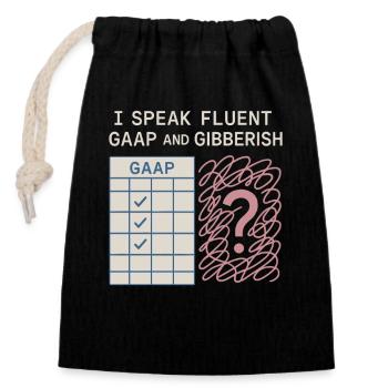 Blagues d’un étudiant en comptabilité cpa en formation excel - Sac cadeau en coton avec cordon (14 x 20 cm) - noir - Devant
