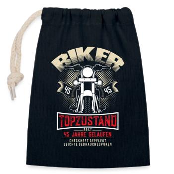 45th Birthday Motorcyclist Motorcycle - Closable cotton gift bag (14x20cm) - navy - Front