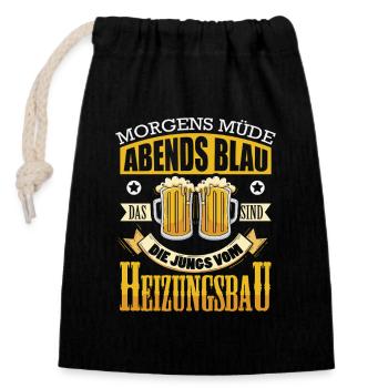 Heizungsbauer Heizungsbau Klempner Installateur - Verschließbarer Geschenkbeutel aus Baumwolle (14x20cm) - Schwarz - Vorne