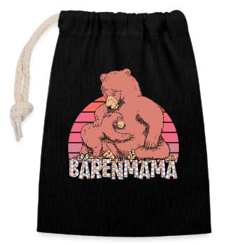 Bald Mama MOTHER BEAR Lustiges - Verschließbarer Geschenkbeutel aus Baumwolle (14x20cm) - Schwarz - Vorne