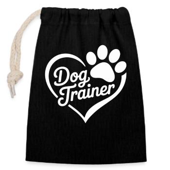 Hundetrainer Herz - Verschließbarer Geschenkbeutel aus Baumwolle (14x20cm) - Schwarz - Vorne