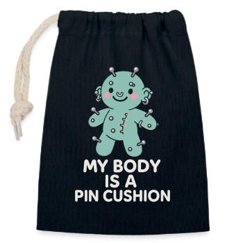 Piercing Addict Body Mod Enthusiast - Sac cadeau en coton avec cordon (14 x 20 cm) - bleu marine - Devant