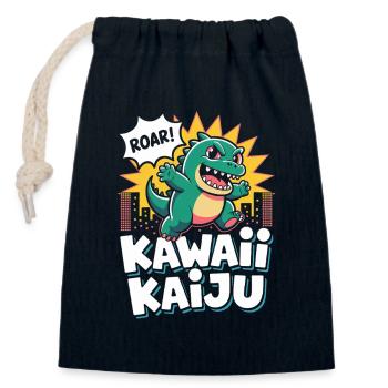 Kawaii Kaiju Pop Culture Esthétique Japonaise - Sac cadeau en coton avec cordon (14 x 20 cm) - bleu marine - Devant