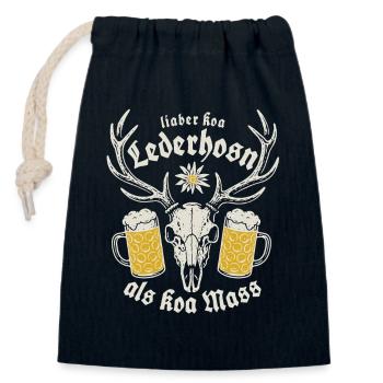 Lieber koa Lederhosen als koa Mass - Gaudí - Sac cadeau en coton avec cordon (14 x 20 cm) - bleu marine - Devant