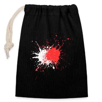 Impression abstraite d’éclaboussures de sang - Sac cadeau en coton avec cordon (14 x 20 cm) - noir - Devant