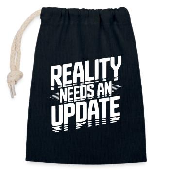 Reality Needs an Update - Closable cotton gift bag (14x20cm) - navy - Front