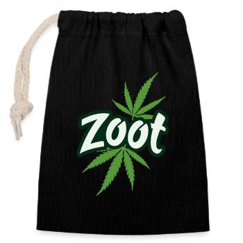 Zoot Cannabis Leaf 420 Stoner Graphic - Closable cotton gift bag (14x20cm) - black - Front