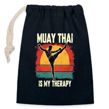 Funny Muay Thai Boxing Muay Thai - Verschließbarer Geschenkbeutel aus Baumwolle (14x20cm) - Navy - Vorne