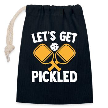 Funny Pickleball Saying Let's Get Pickled - Closable cotton gift bag (14x20cm) - navy - Front