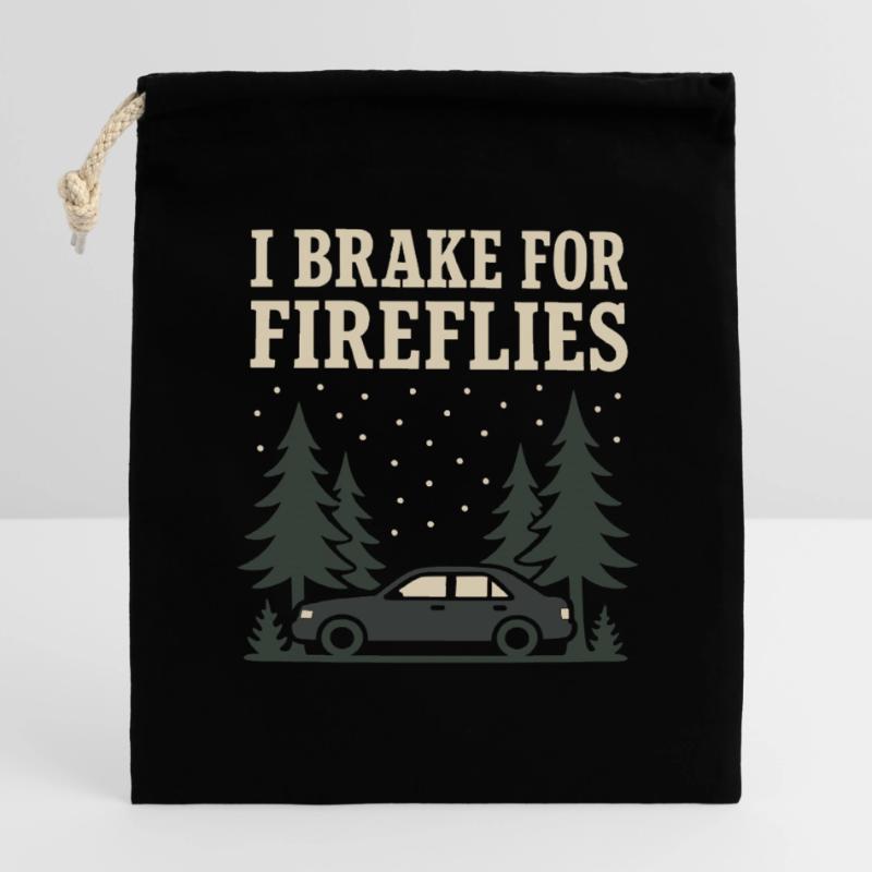 Firefly Summer Night Glow Bug Nostalgic Closable cotton gift bag (14x20cm)