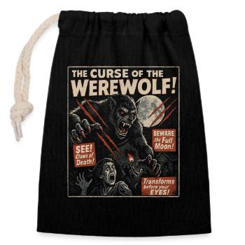 La malédiction du loup-garou Affiche de film Halloween - Sac cadeau en coton avec cordon (14 x 20 cm) - noir - Devant