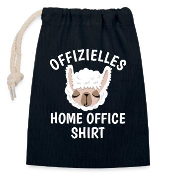 Llama - Chemise de bureau à domicile - Cadeau - Sac cadeau en coton avec cordon (14 x 20 cm) - bleu marine - Devant