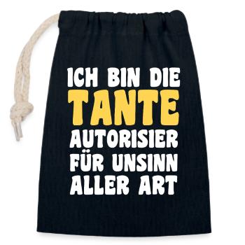 Familienmotiv Nichte - Verschließbarer Geschenkbeutel aus Baumwolle (14x20cm) - Navy - Vorne