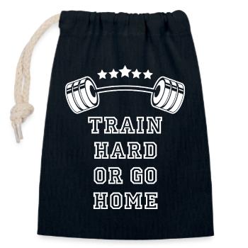 Entraînement intensif GYM : Motivation et force - Sac cadeau en coton avec cordon (14 x 20 cm) - bleu marine - Devant
