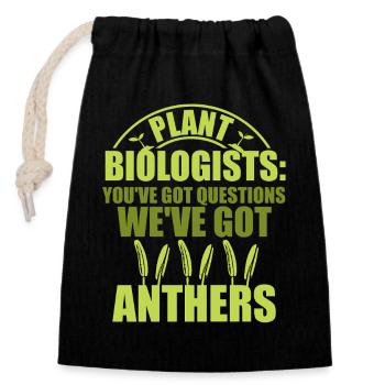Biology Teacher Biologist Microbiology Biologist - Closable cotton gift bag (14x20cm) - black - Front