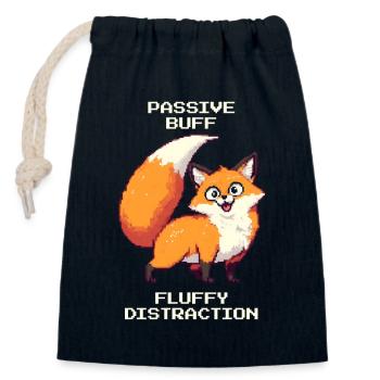 Flauschige Ablenkung | derpy Fuchs - Verschließbarer Geschenkbeutel aus Baumwolle (14x20cm) - Navy - Vorne