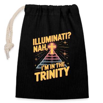 Christian Illuminati In The Trinity - Closable cotton gift bag (14x20cm) - black - Front