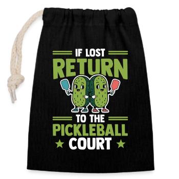 Pickleball Gurken Kombination Dinkball Outfit - Verschließbarer Geschenkbeutel aus Baumwolle (14x20cm) - Schwarz - Vorne